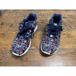 Adidas Originals ZX Flux x The FARM Co. Navy Floral Sneakers Women’s Size 7